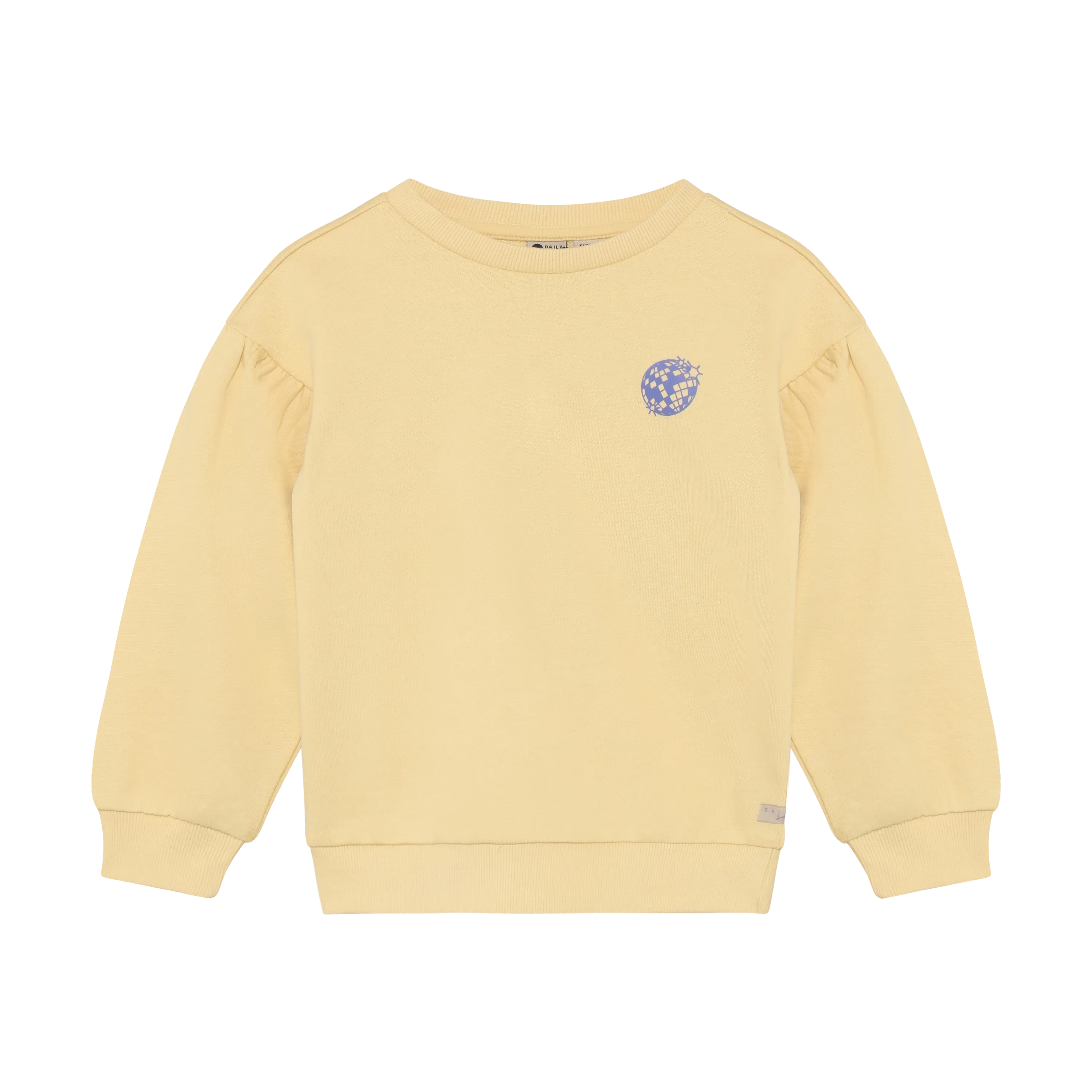 Meisjes Sweater Print van Daily7 in de kleur Reed Yellow in maat 128.