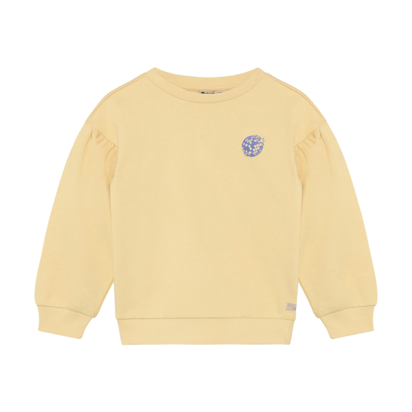 Meisjes Sweater Print van Daily7 in de kleur Reed Yellow in maat 128.