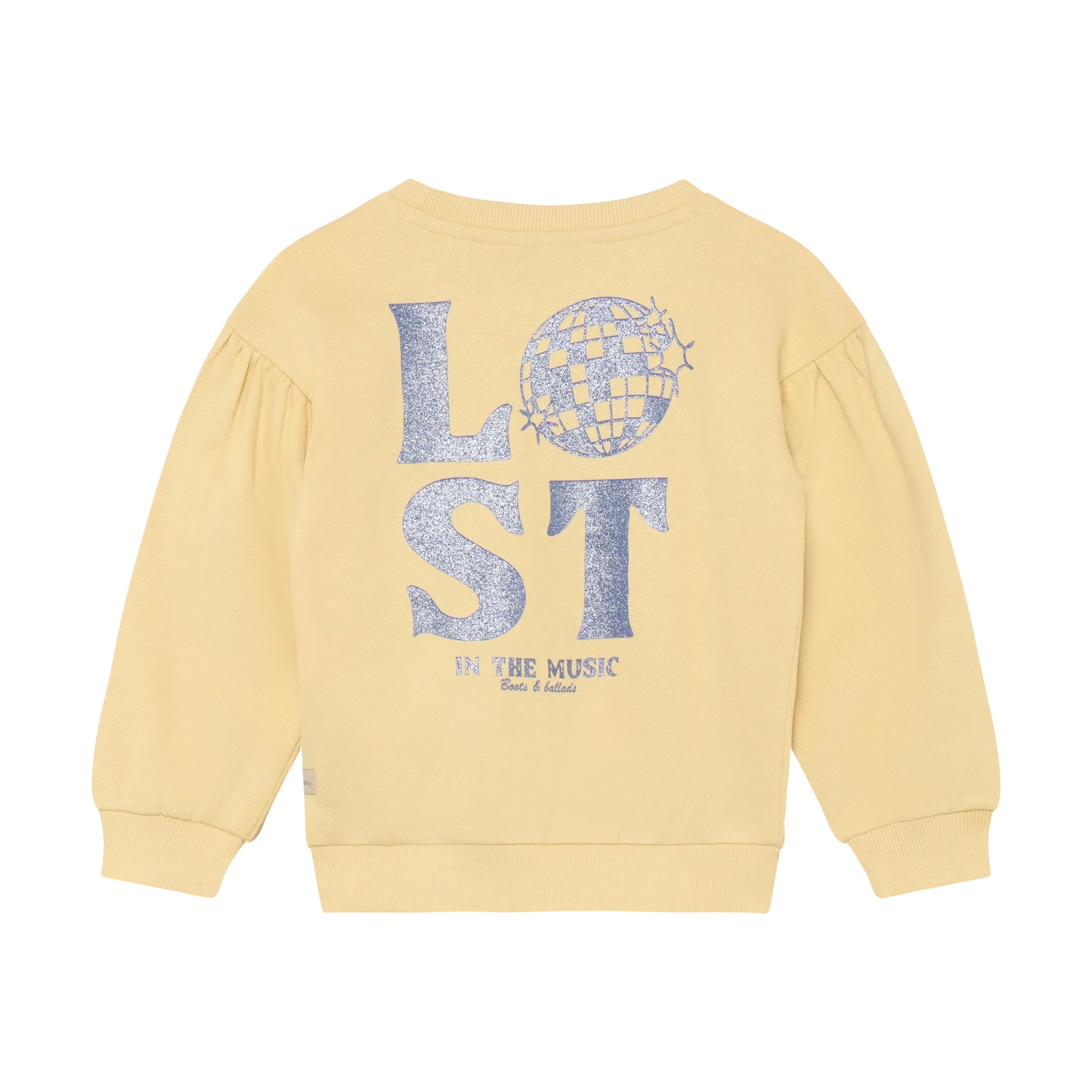 Meisjes Sweater Print van Daily7 in de kleur Reed Yellow in maat 128.