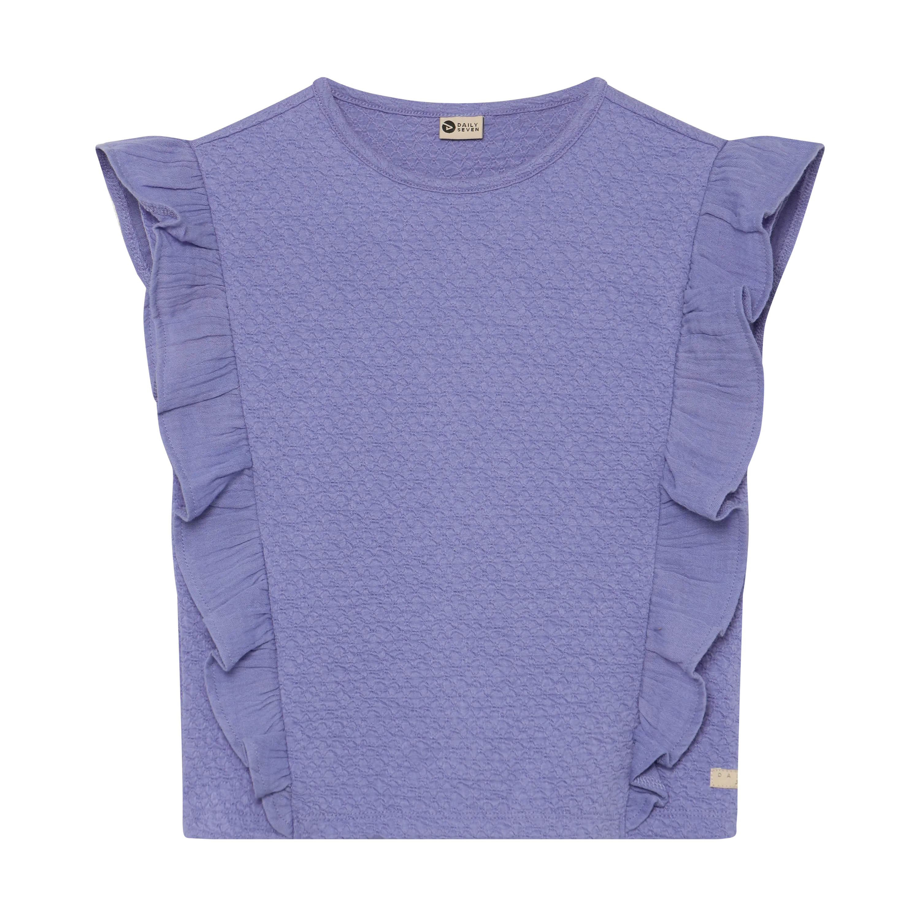 Meisjes T-shirt Ruffle van Daily7 in de kleur Lolite in maat 128.