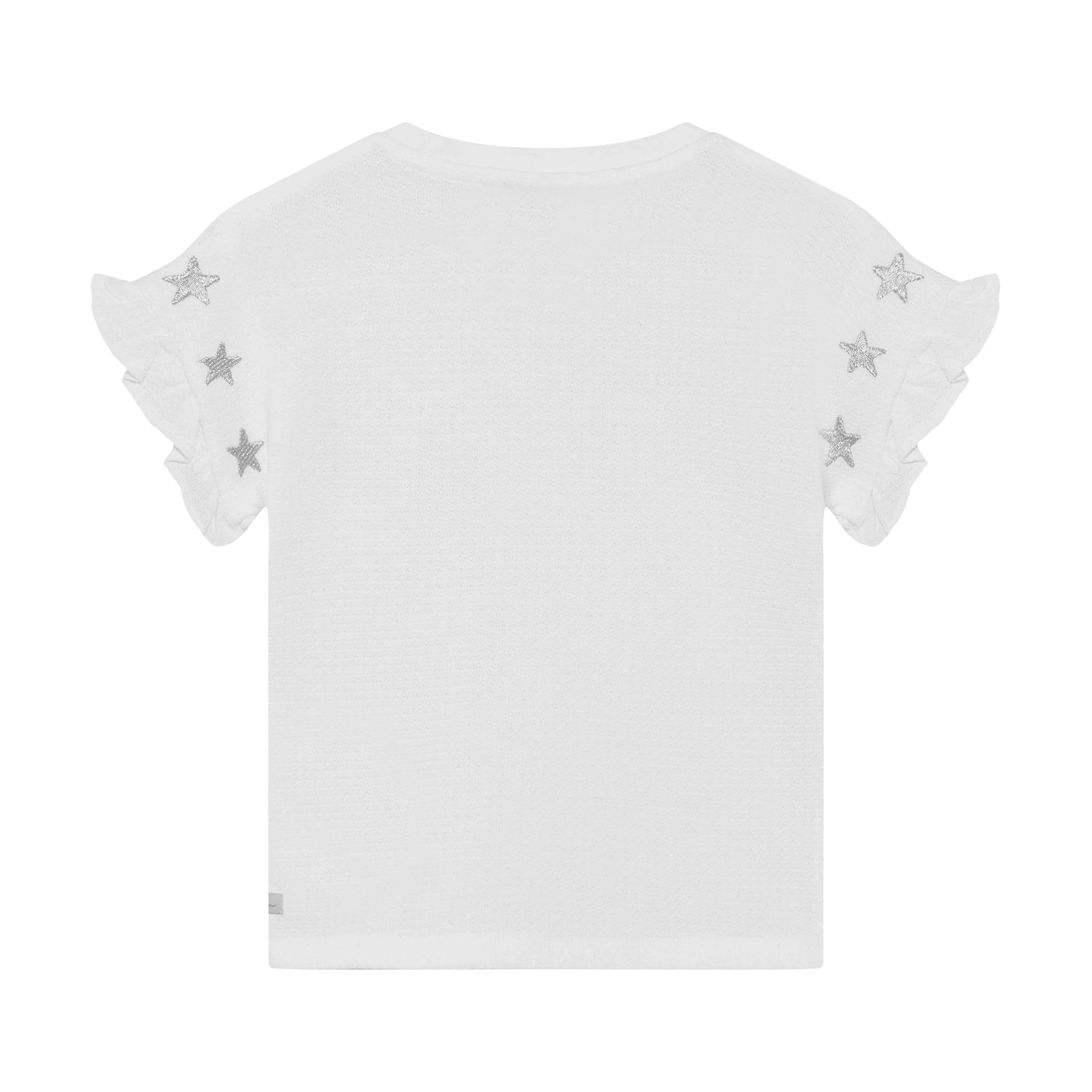 Meisjes T-shirt Embroidery Sleeve van Daily7 in de kleur Egret in maat 128.