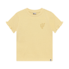 Meisjes T-shirt Ruffle Backprint van Daily7 in de kleur Reed Yellow in maat 128.