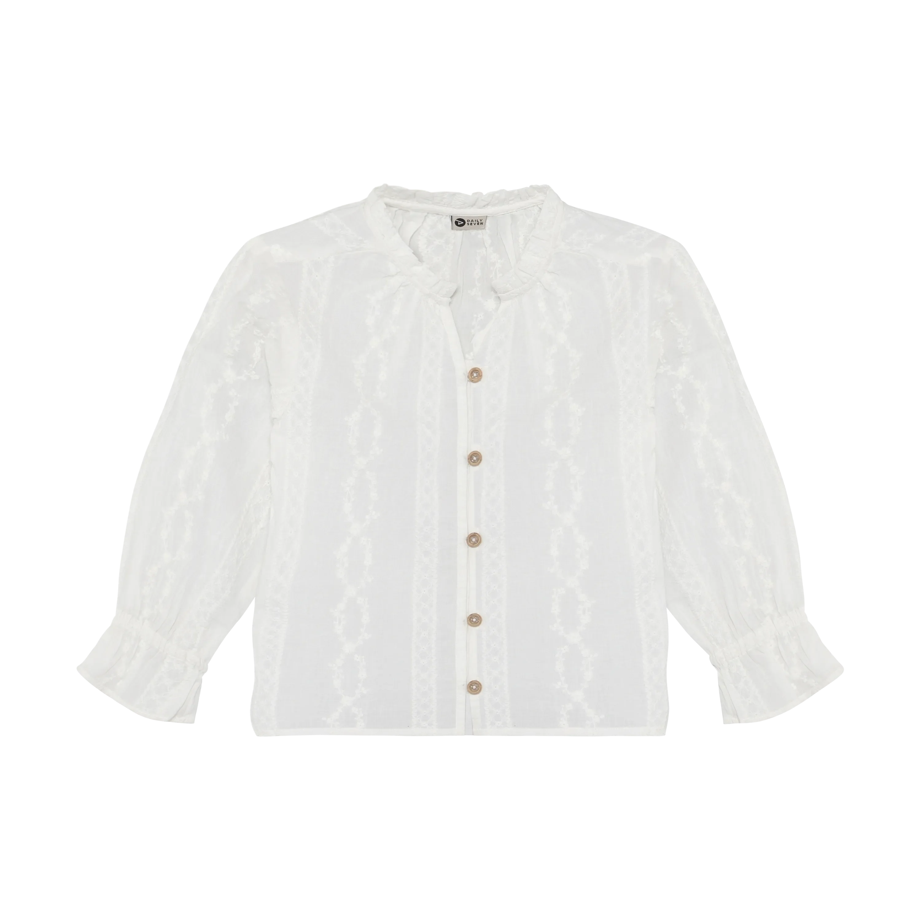 Meisjes Shirt Longsleeve Fancy van Daily7 in de kleur Egret in maat 128.