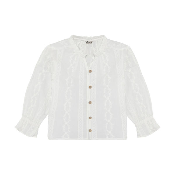Meisjes Shirt Longsleeve Fancy van Daily7 in de kleur Egret in maat 128.