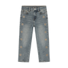 Meisjes Denim Mom Fit Embroidery van Daily7 in de kleur Used Medium Denim in maat 128.