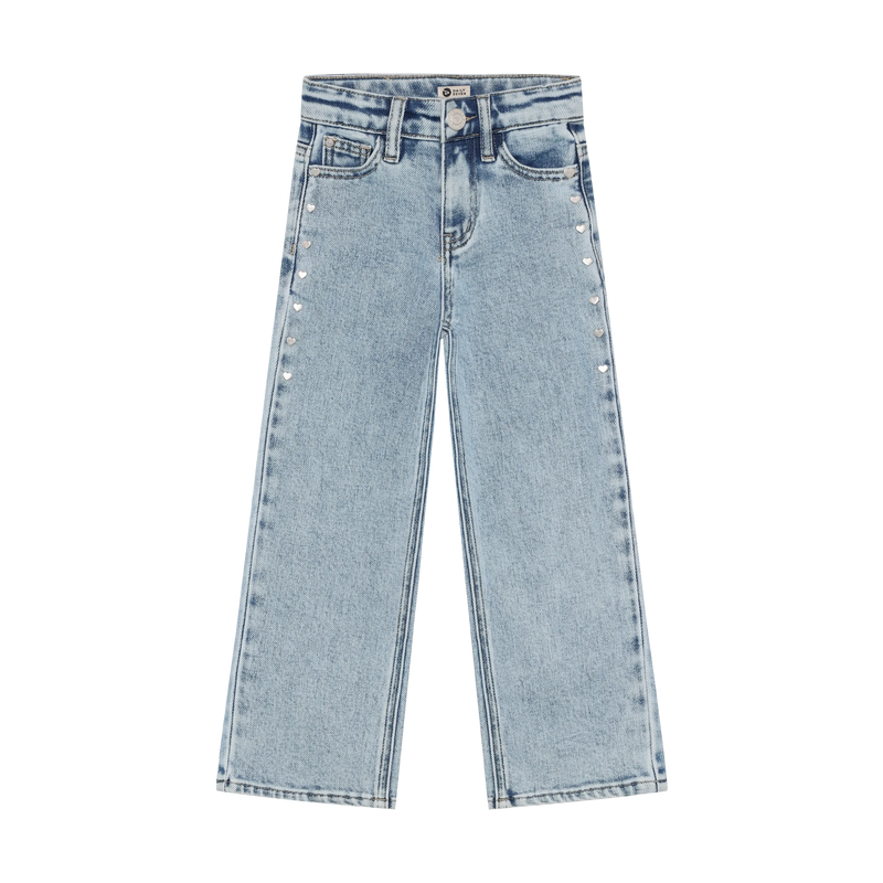 Meisjes Denim Wide Fit Studs van Daily7 in de kleur Blue Denim in maat 128.
