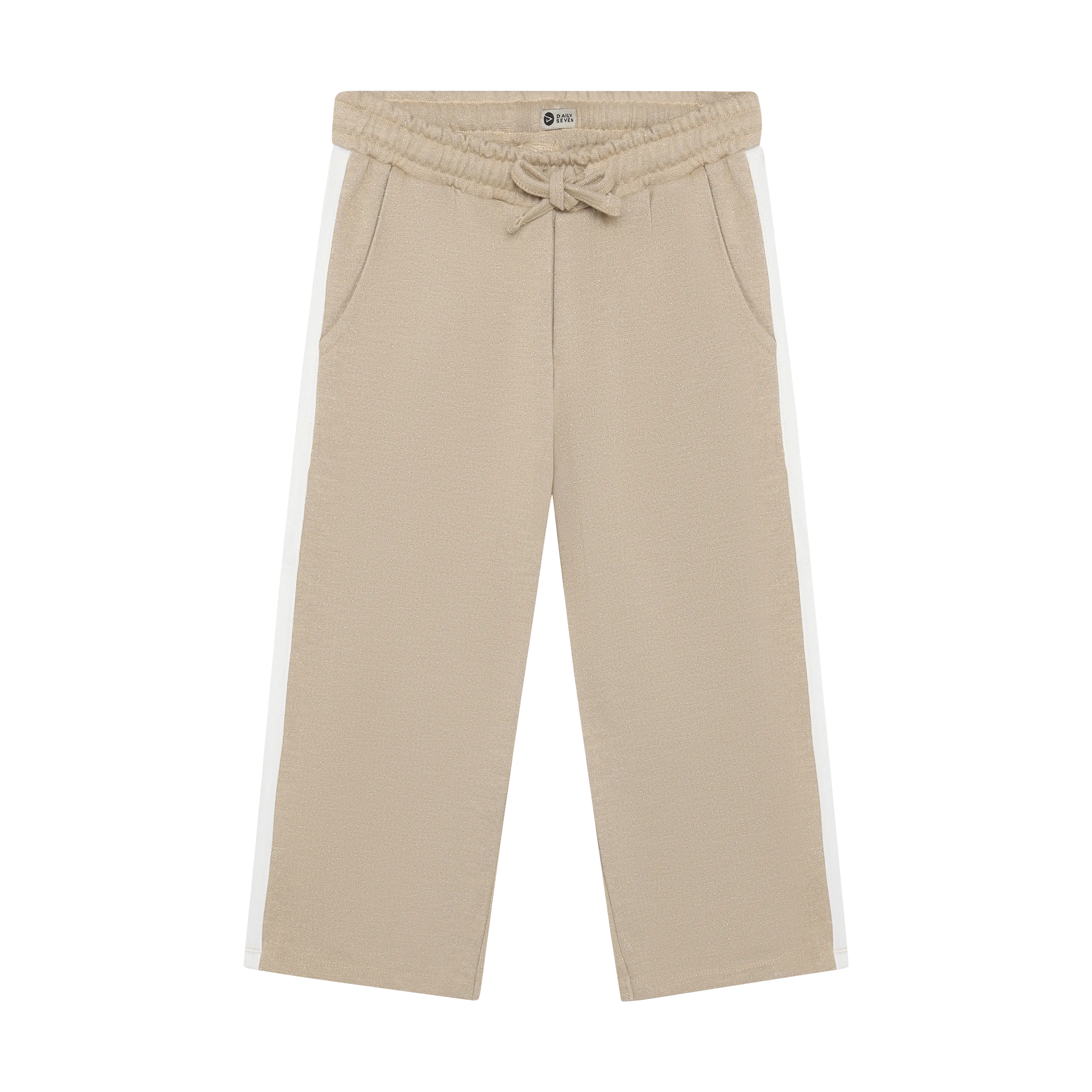Meisjes Wide Pants Sweat Glitter van Daily7 in de kleur Latte Sand in maat 128.