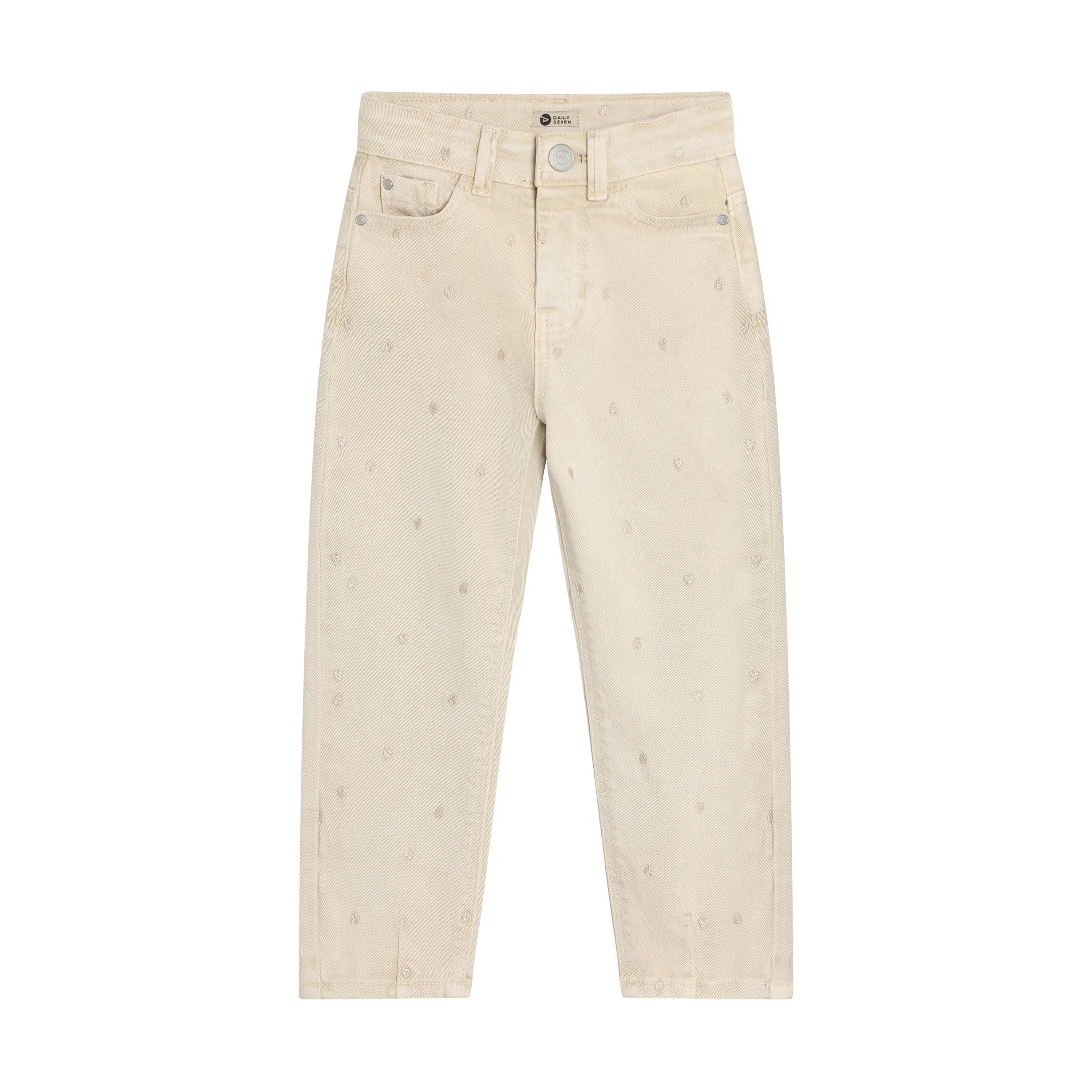 Meisjes Mom Fit Washed van Daily7 in de kleur Sandshell in maat 128.