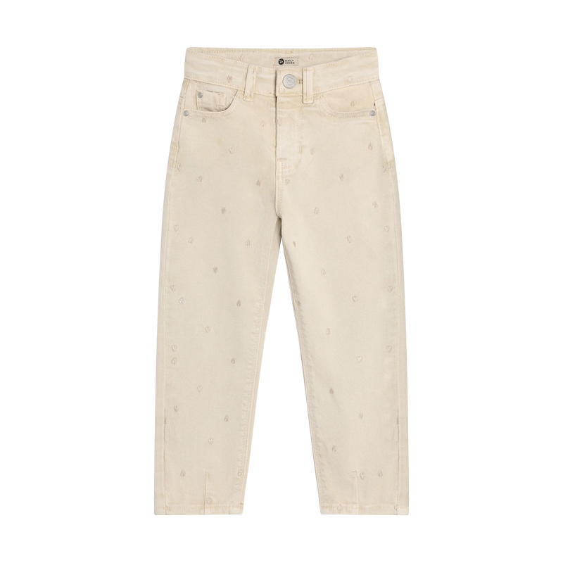 Meisjes Mom Fit Washed van Daily7 in de kleur Sandshell in maat 128.