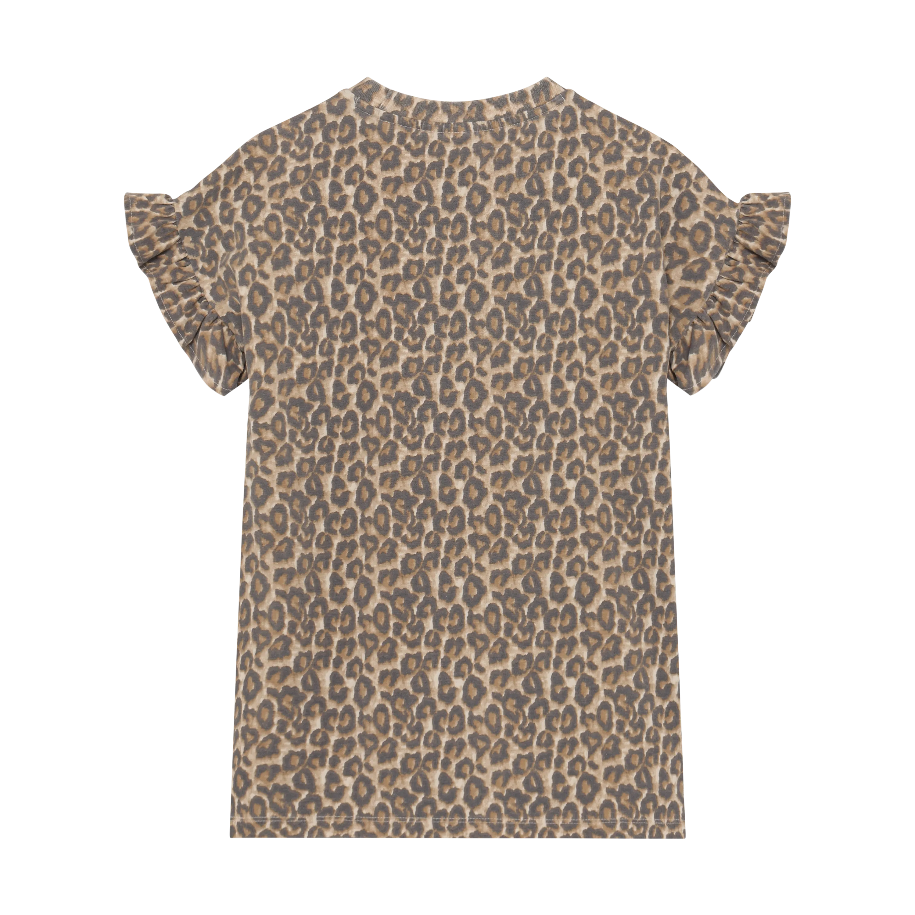 Meisjes T-shirt Dress Allover Print van Daily7 in de kleur Sandshell in maat 128.