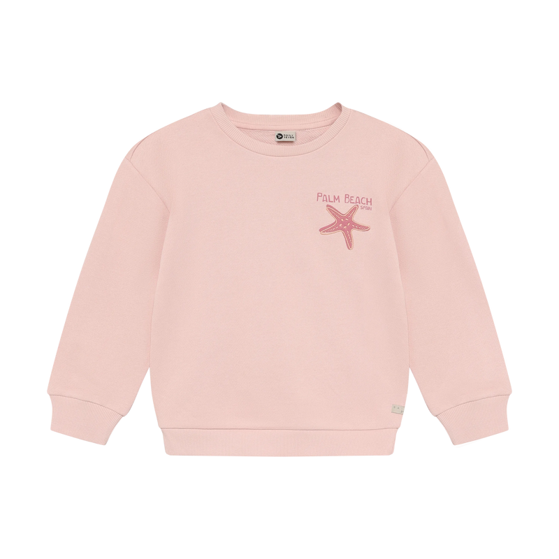 Meisjes Sweater Backprint van Daily7 in de kleur Silver Pink in maat 128.