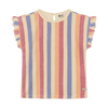 Meisjes T-shirt Terry Striped van Daily7 in de kleur Heather Rose in maat 128.
