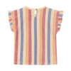 Meisjes T-shirt Terry Striped van Daily7 in de kleur Heather Rose in maat 128.