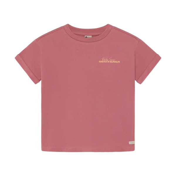 Meisjes T-shirt Backprint van Daily7 in de kleur Heather Rose in maat 128.