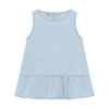 Meisjes Light Weight Denim Singlet van Daily7 in de kleur Light Denim Blue in maat 128.