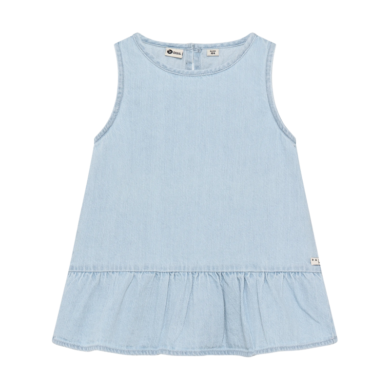 Meisjes Light Weight Denim Singlet van Daily7 in de kleur Light Denim Blue in maat 128.