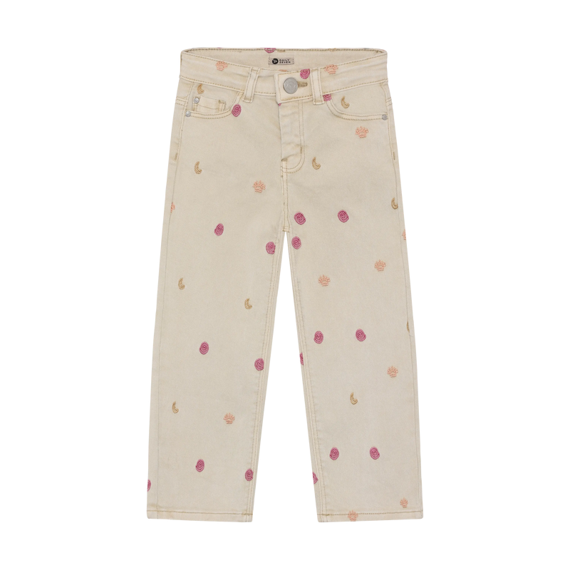 Meisjes Wide Pants Allover Print van Daily7 in de kleur Sandshell in maat 128.