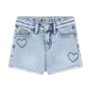 Meisjes Denim Shorts Heart van Daily7 in de kleur Blue Denim in maat 128.