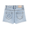 Meisjes Denim Shorts Heart van Daily7 in de kleur Blue Denim in maat 128.