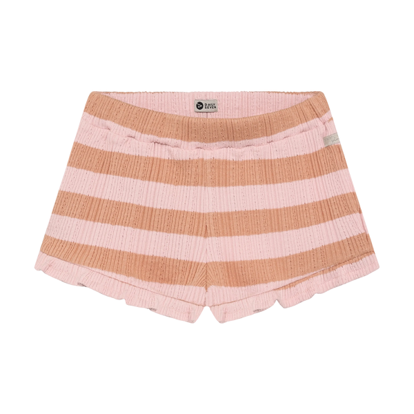 Meisjes Ruffle Shorts Fancy Stripe van Daily7 in de kleur Silver Pink in maat 128.