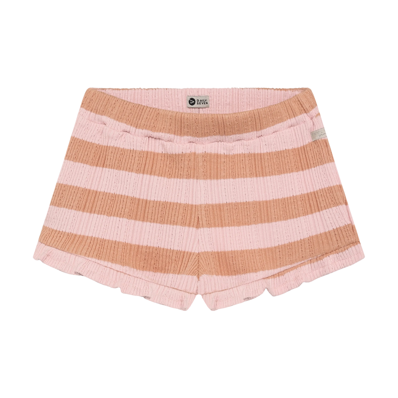 Meisjes Ruffle Shorts Fancy Stripe van Daily7 in de kleur Silver Pink in maat 128.