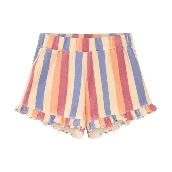 Meisjes Terry Shorts Striped van Daily7 in de kleur Heather Rose in maat 128.