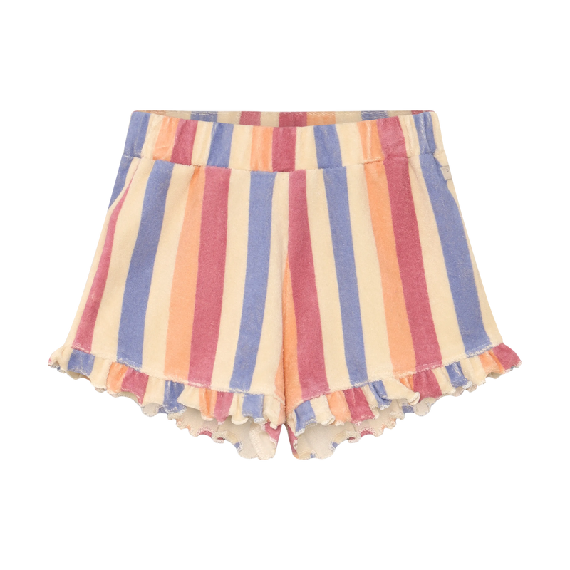 Meisjes Terry Shorts Striped van Daily7 in de kleur Heather Rose in maat 128.