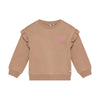Meisjes Sweater Backprint Ruffle van Daily7 in de kleur Affogat in maat 128.