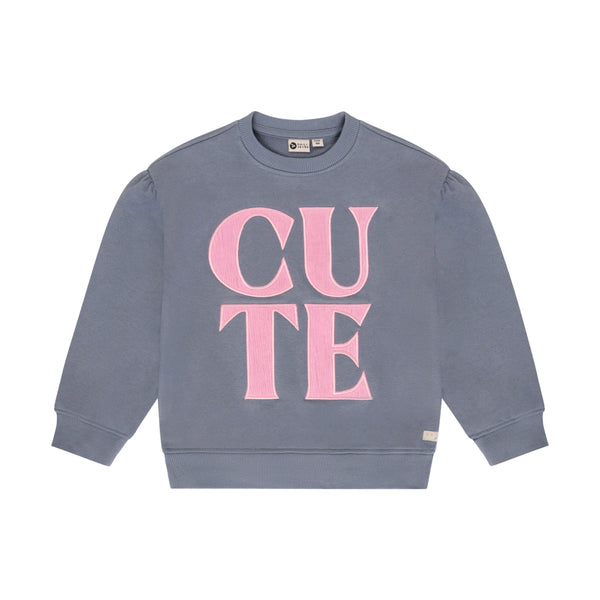 Meisjes Sweater Artwork van Daily7 in de kleur Folkstone Gray in maat 128.