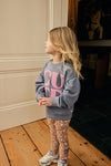 Meisjes Sweater Artwork van Daily7 in de kleur Folkstone Gray in maat 128.