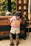 Meisjes Sweater Backprint van Daily7 in de kleur Lilas in maat 128.