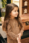 Meisjes T-shirt Longsleeve Velvet van Daily7 in de kleur Affogat in maat 128.