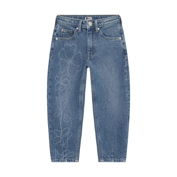 Meisjes Denim Barrel Fit print van Daily7 in de kleur Used Denim in maat 128.