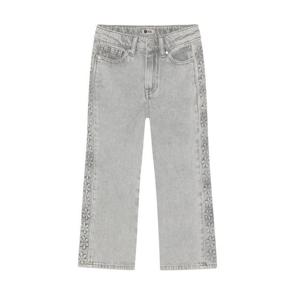 Meisjes Denim Wide Fit Embossing van Daily7 in de kleur Light Grey Denim in maat 128.