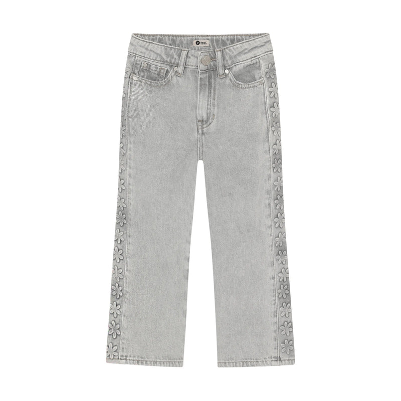 Meisjes Denim Wide Fit Embossing van Daily7 in de kleur Light Grey Denim in maat 128.