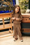 Meisjes Wide Fit Velvet van Daily7 in de kleur Affogat in maat 128.