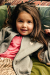Meisjes Bomber Jacket Heart van Daily7 in de kleur Mid Grey Melange in maat 128.