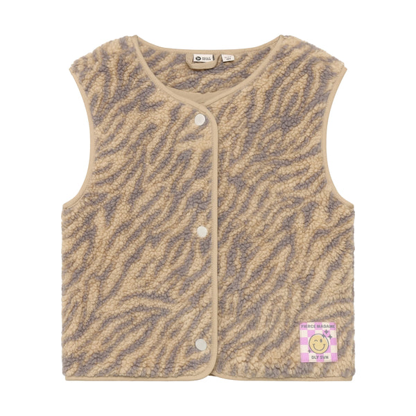Meisjes Teddy Gilet Animal van Daily7 in de kleur Ginger Root in maat 98-104.