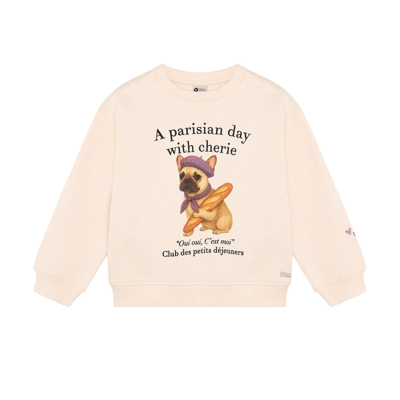 Meisjes Sweater Artwork van Daily7 in de kleur Mother of Pearl in maat 128.