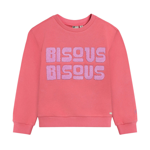 Meisjes Sweater Bisous van Daily7 in de kleur Desert Rose in maat 128.