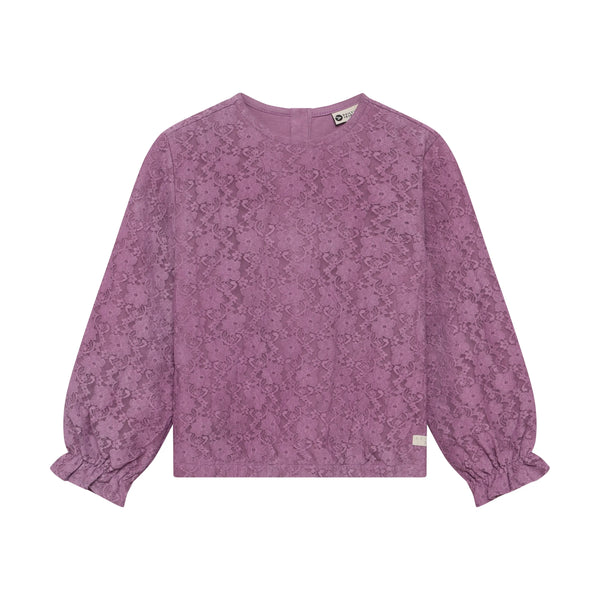 Meisjes T-shirt Longsleeve Lace van Daily7 in de kleur Valerian in maat 128.