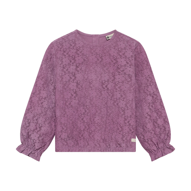 Meisjes T-shirt Longsleeve Lace van Daily7 in de kleur Valerian in maat 128.