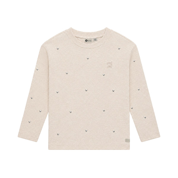 Meisjes T-shirt Longsleeve Studs van Daily7 in de kleur Mother of Pearl in maat 128.