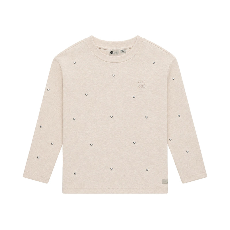Meisjes T-shirt Longsleeve Studs van Daily7 in de kleur Mother of Pearl in maat 128.