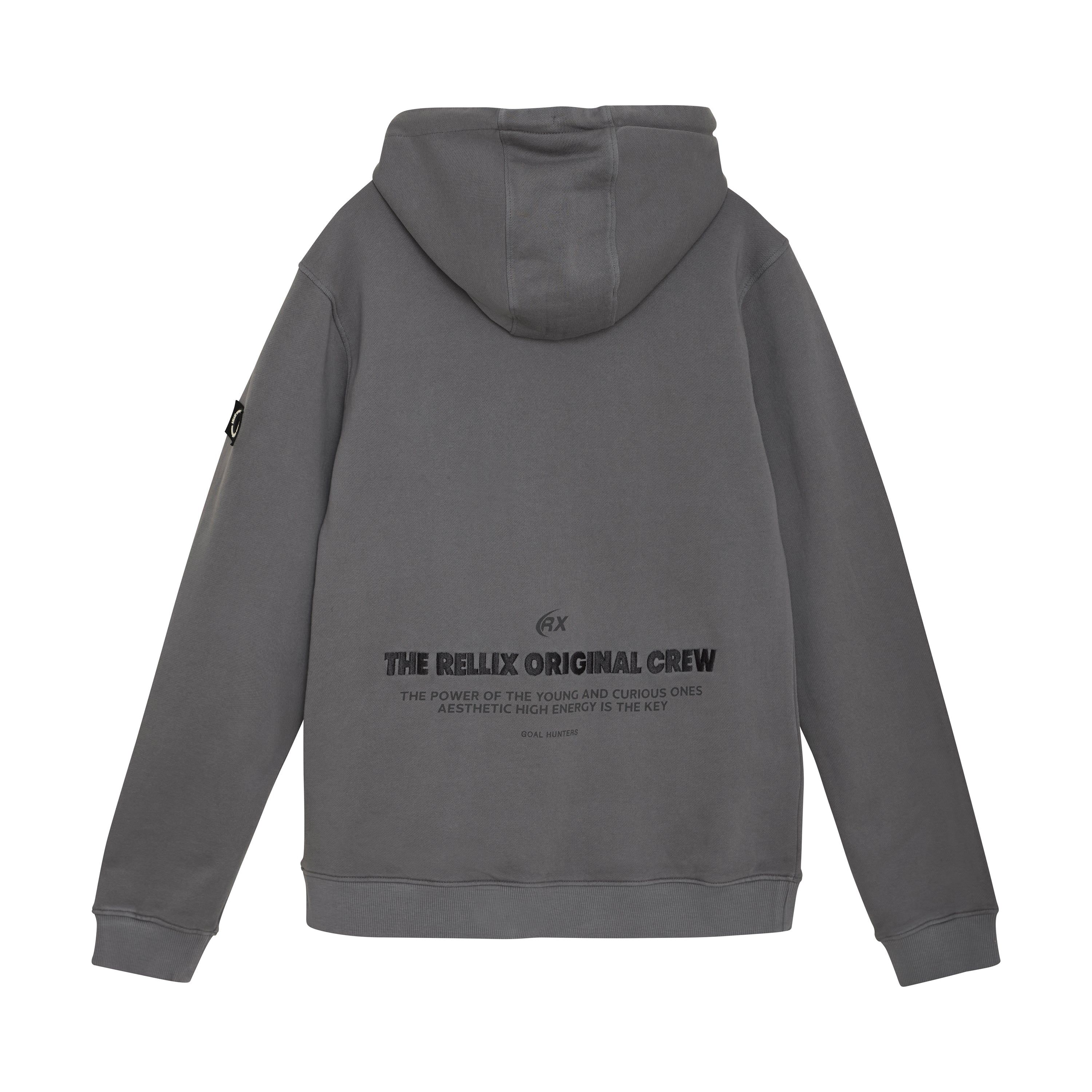 Jongens Hoodie Rellix Backprint van Rellix in de kleur Poppy Seed in maat 188.