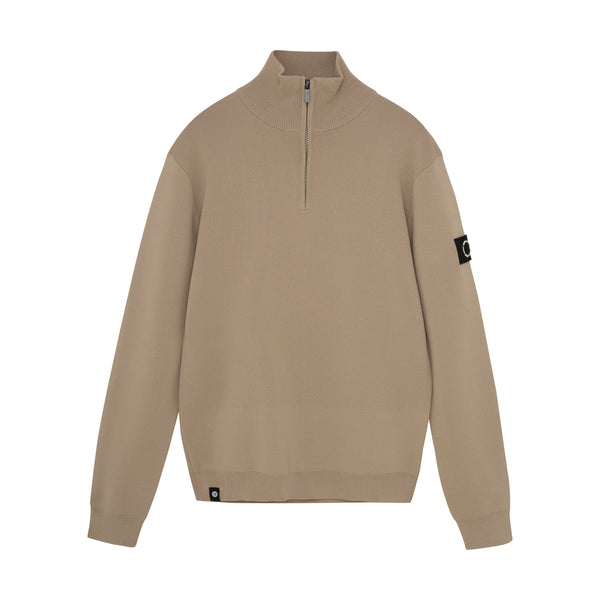 Jongens Knitwear Zip Collar van Rellix in de kleur Weathered Teak in maat 188.