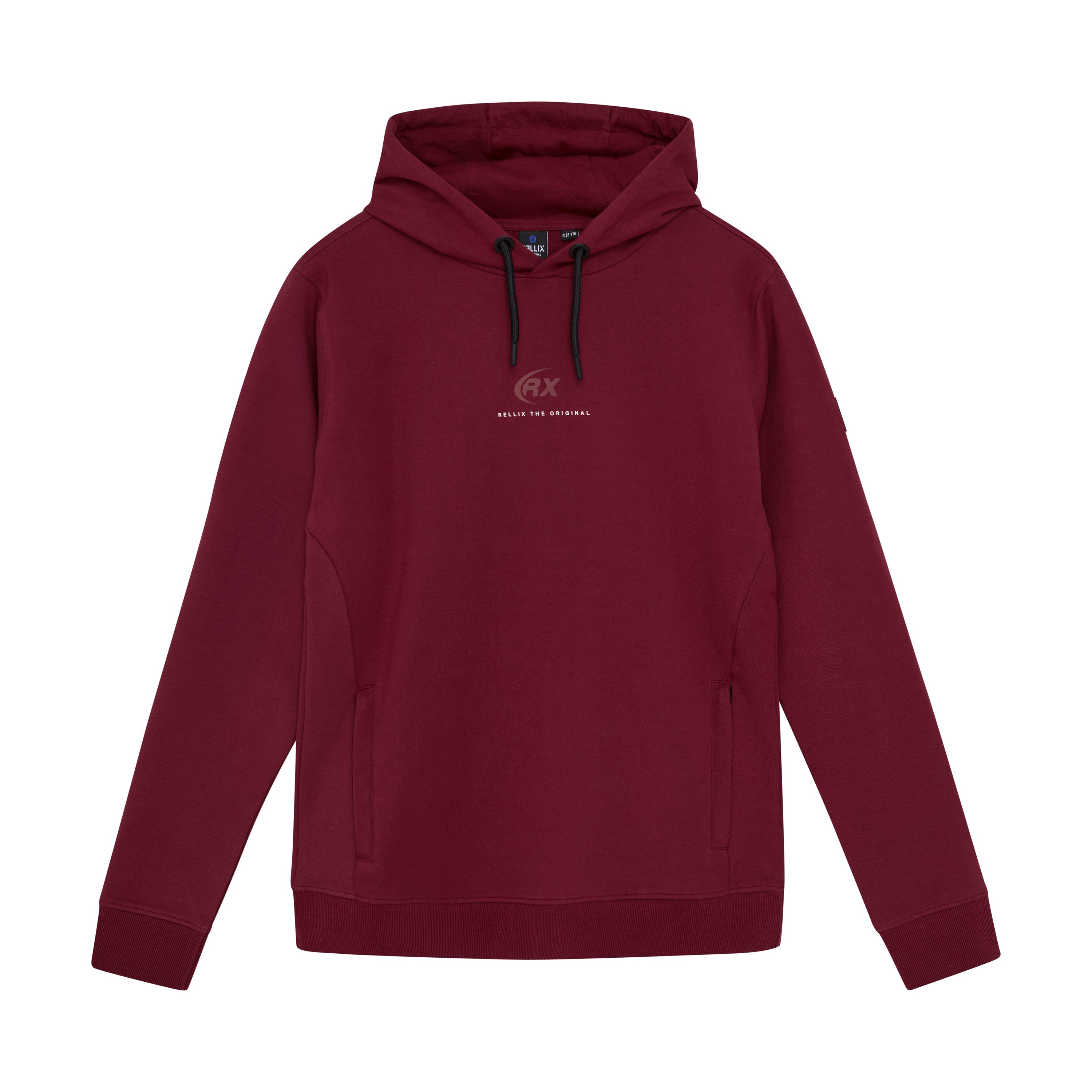 Jongens Hoodie Rellix Chestprint van Rellix in de kleur Cordovan in maat 188.