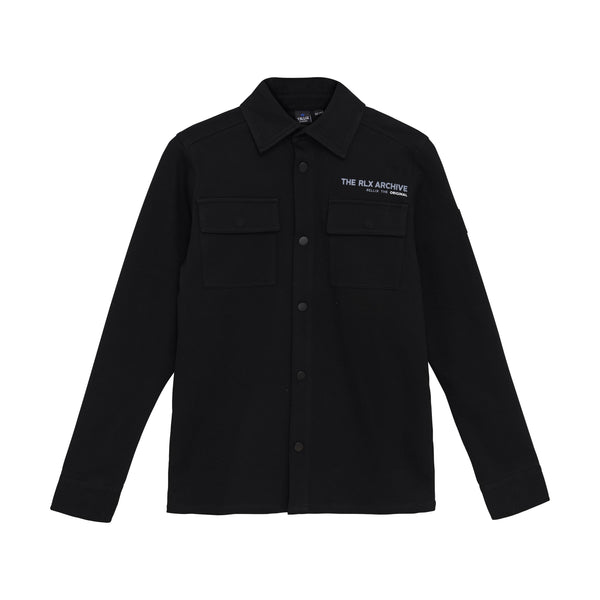 Jongens Shirt Jacket Rellix Twill van Rellix in de kleur Black  in maat 188.