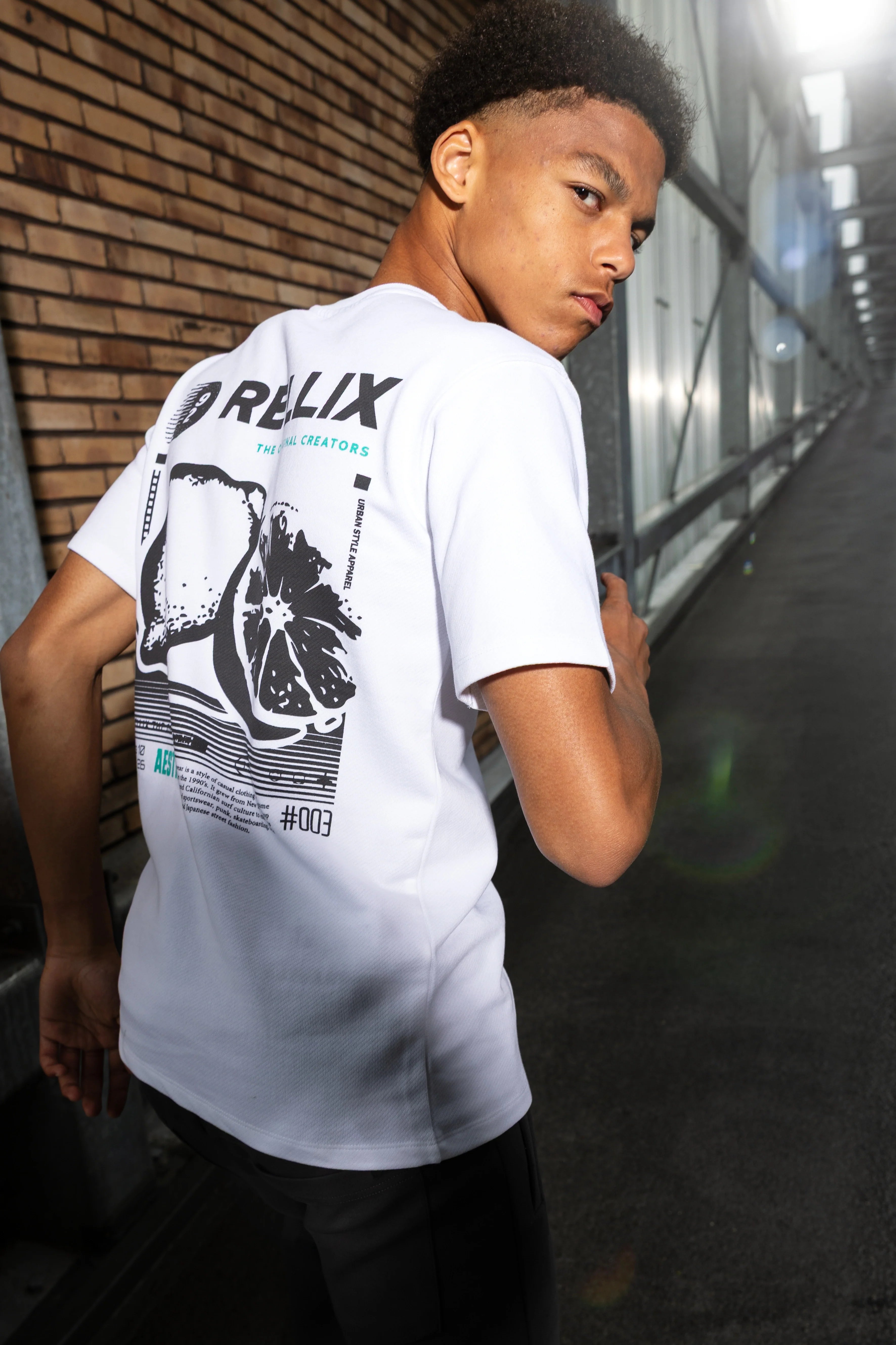 Jongens Oversized T-Shirt Rellix Print van Rellix in de kleur White  in maat 188.