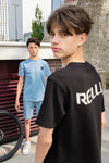 Jongens Oversized T-Shirt Structure van Rellix in de kleur Black  in maat 188.